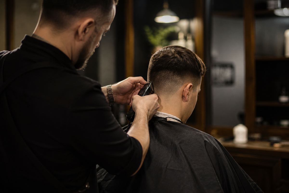 Clipper work shaping a clean men's fade